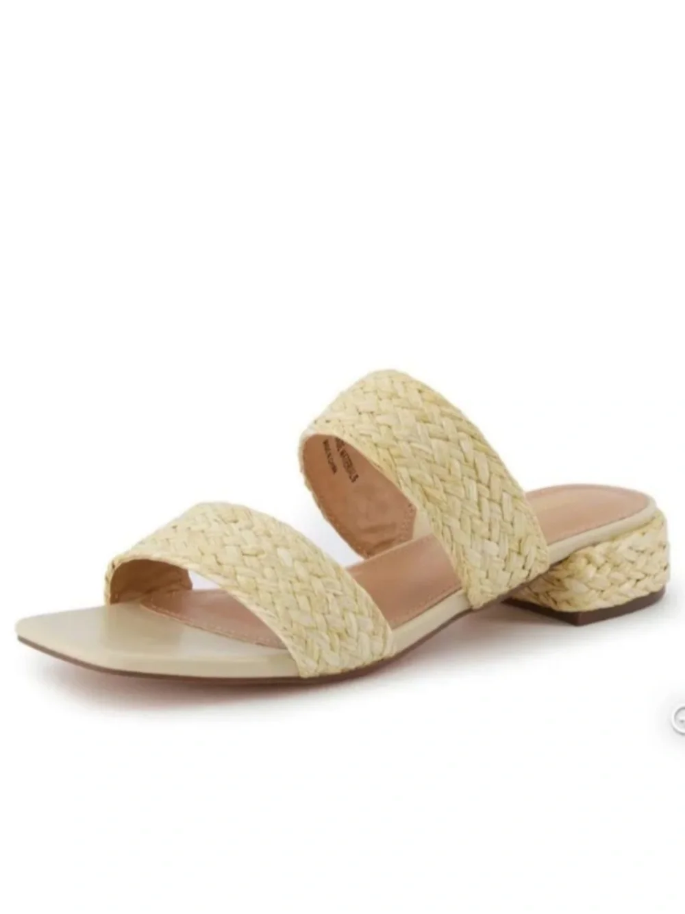 JOIE Nikia Natural Raffia Double-Strap Slide Sandals - Natural